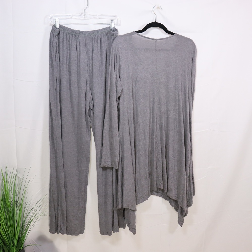 Comfy USA 2 Piece Pant Set XL Gray Womens Lagenlook Loungewear - Picture 2 of 7